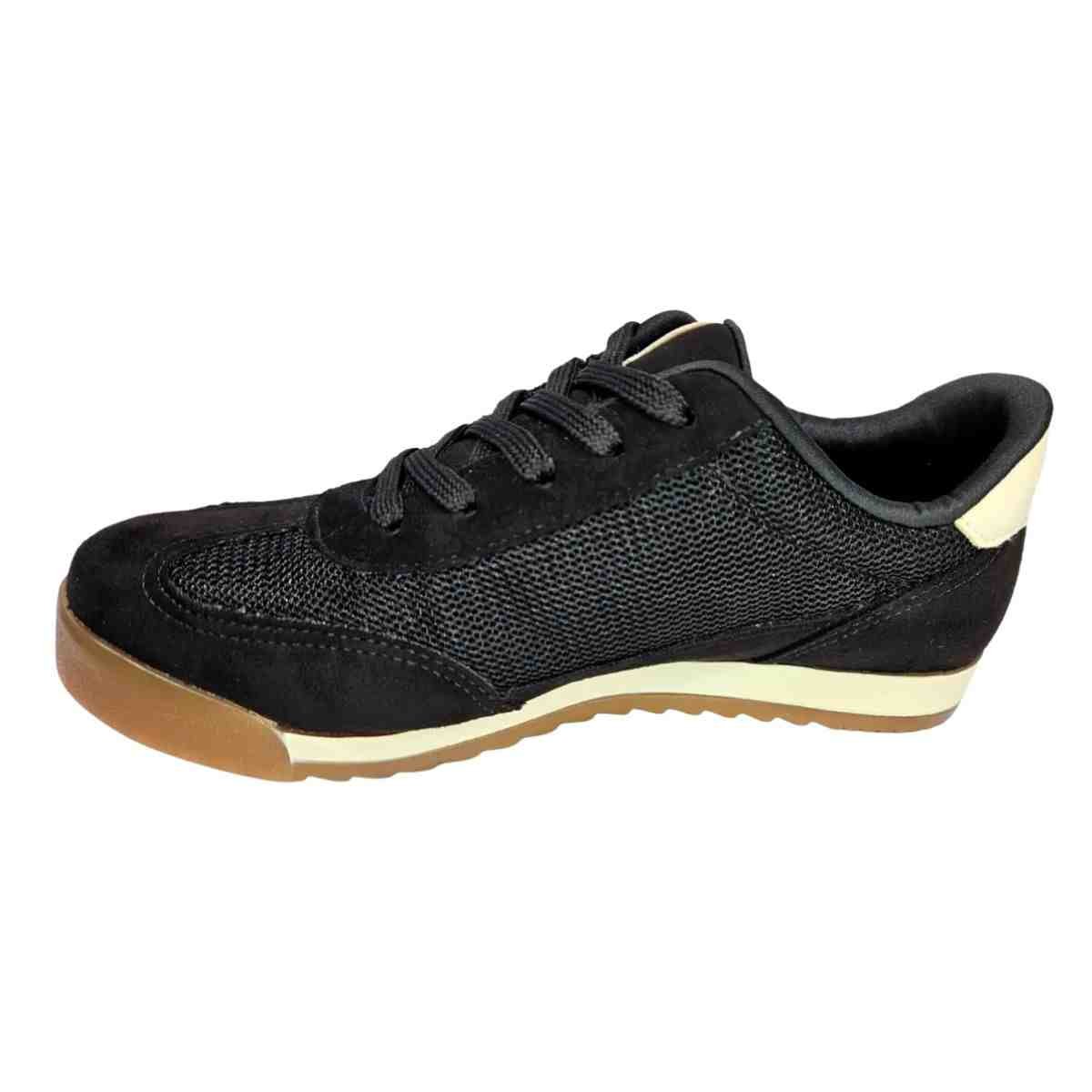Tênis Moda Feminino Via Marte Camurça Preto Preto 3