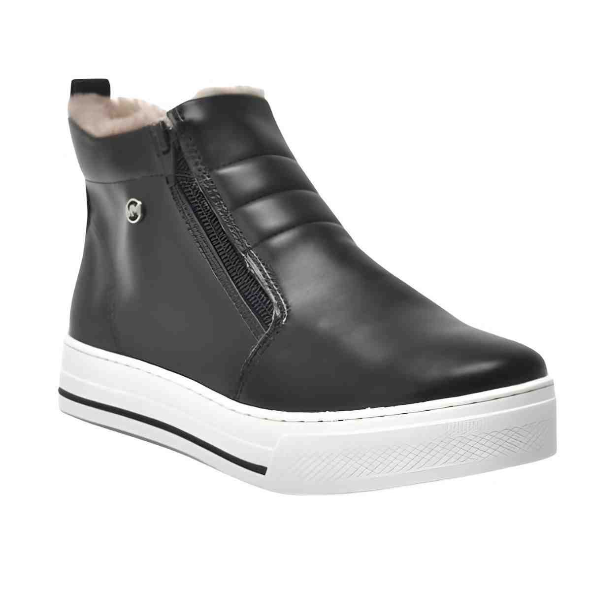 Tênis Moda Feminino Via Marte Botinha Preto Preto 2