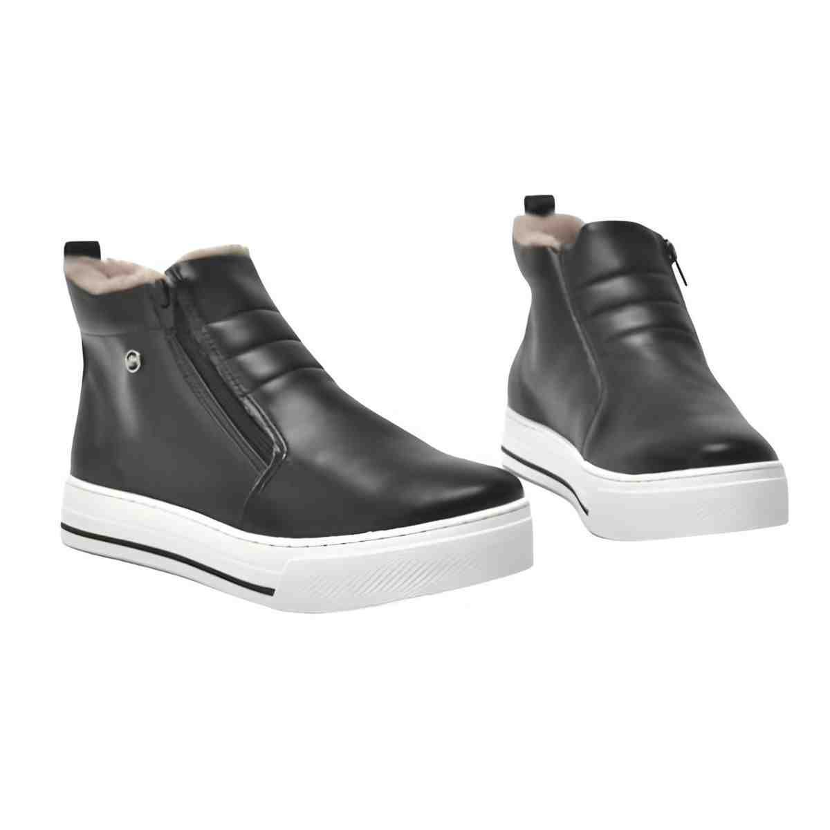 Tênis Moda Feminino Via Marte Botinha Preto Preto 3