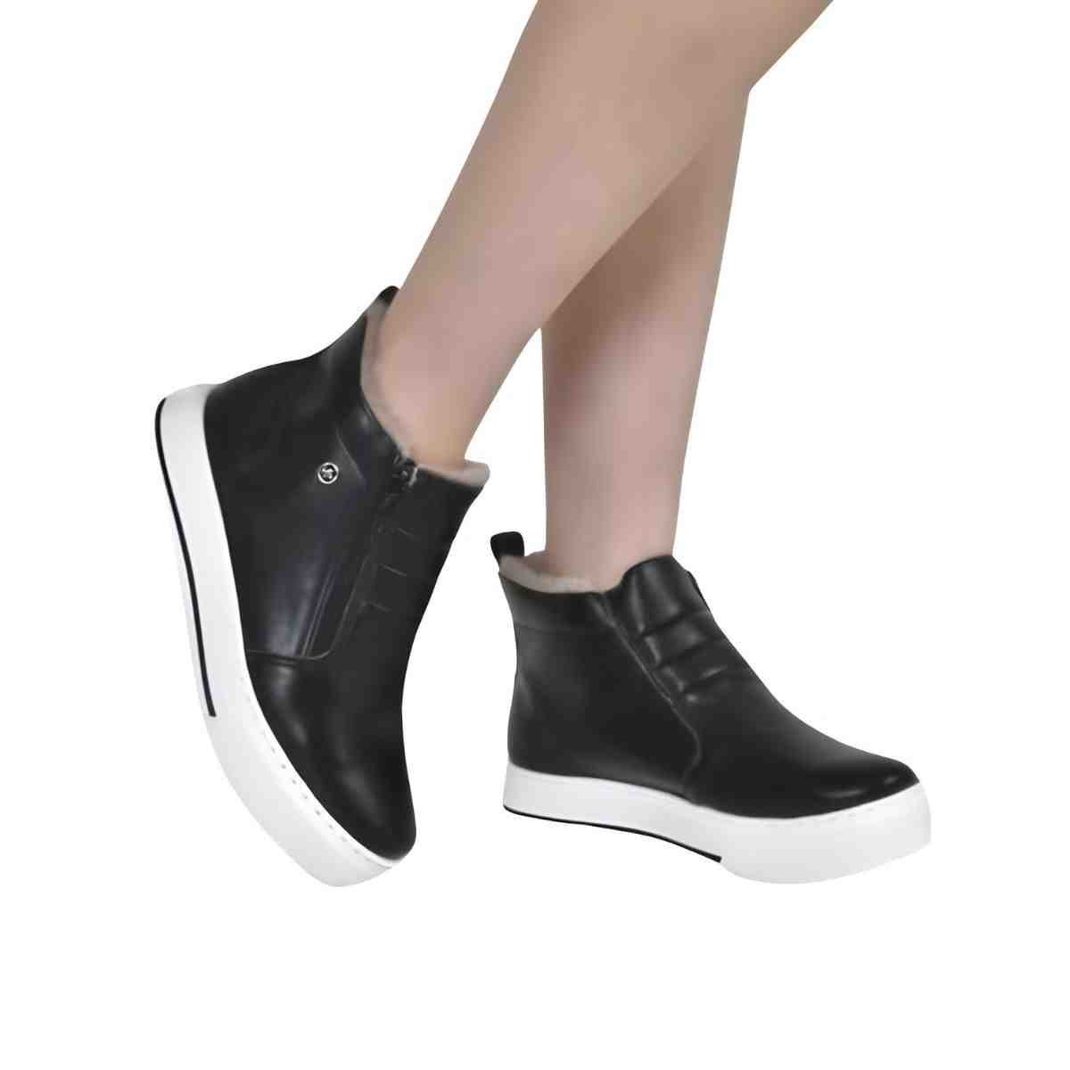 Tênis Moda Feminino Via Marte Botinha Preto Preto 4