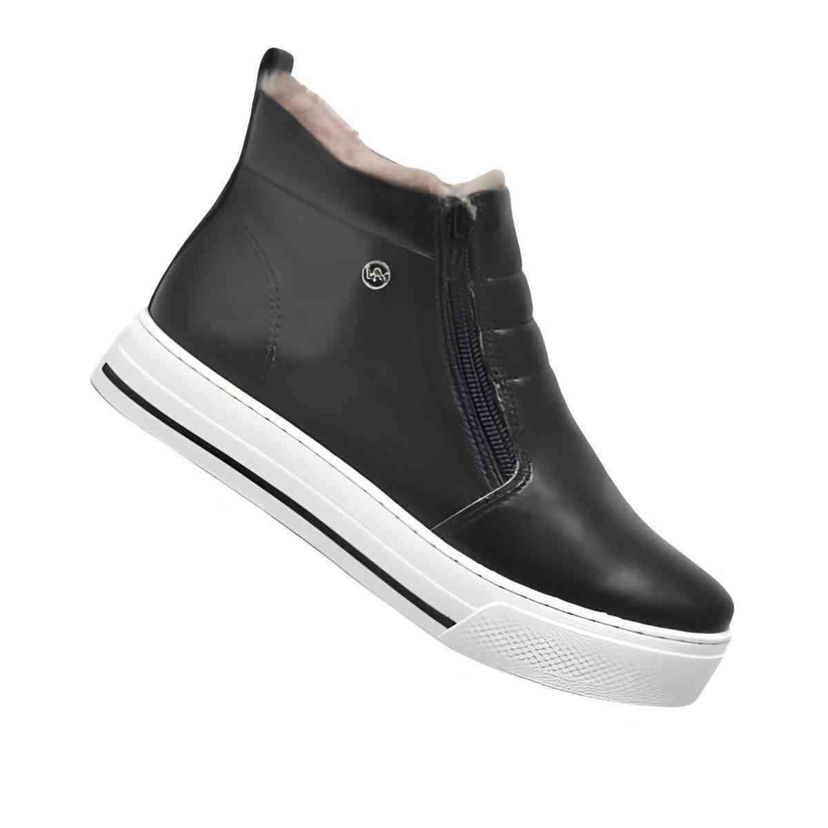 Tênis Moda Feminino Via Marte Botinha Preto Preto 7