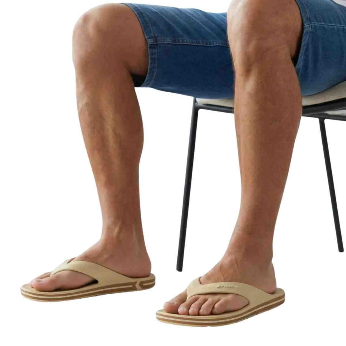 Chinelo Masculino Dedo Rider Flex Bege Bege 5
