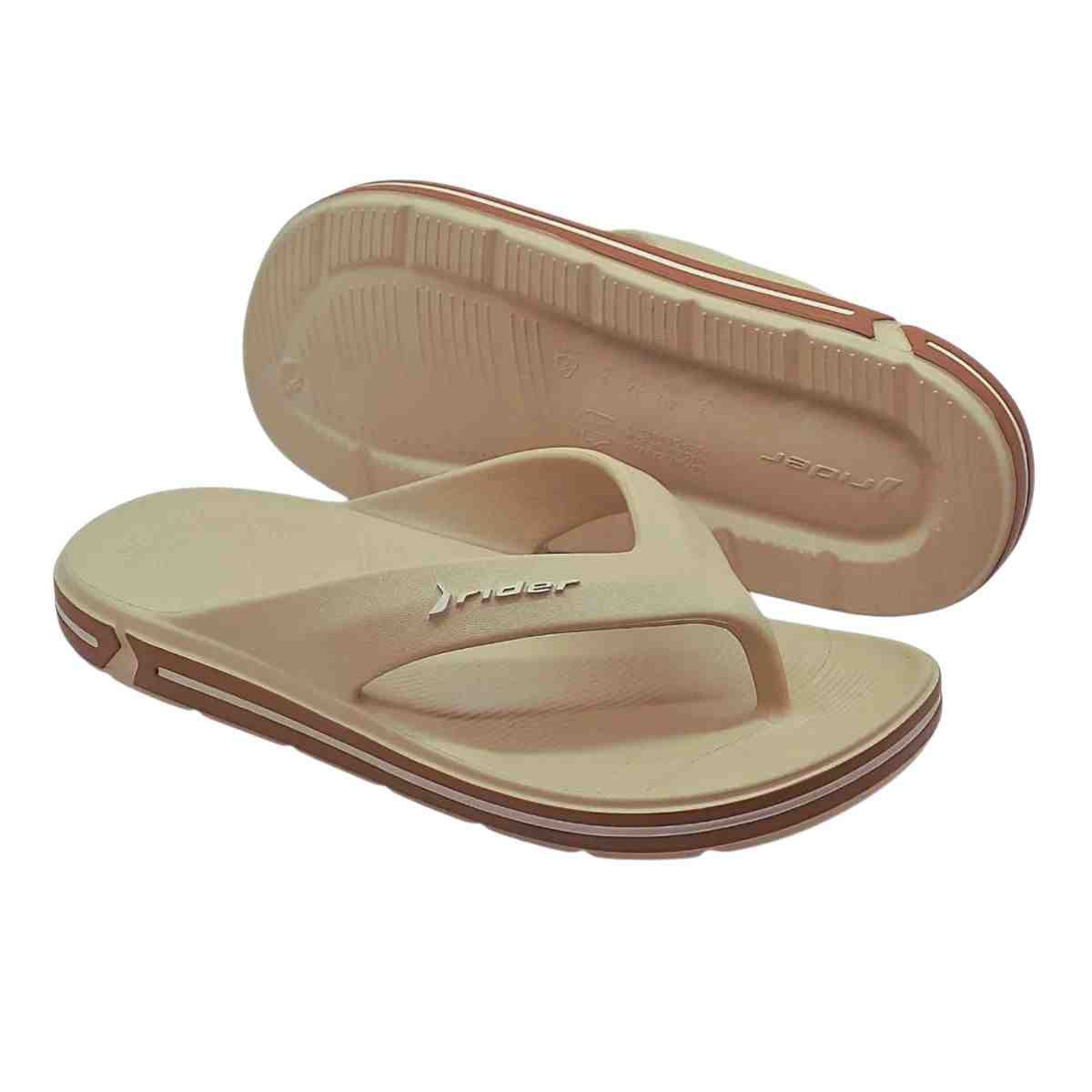 Chinelo Masculino Dedo Rider Flex Bege Bege 6