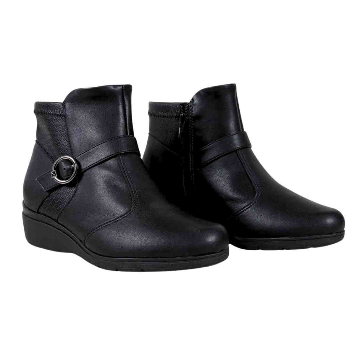 Bota Feminina Cano Baixo Piccadilly Maxi Preta Preto 2