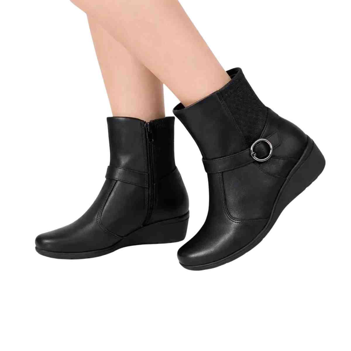 Bota Feminina Cano Baixo Piccadilly Maxi Preta Preto 3