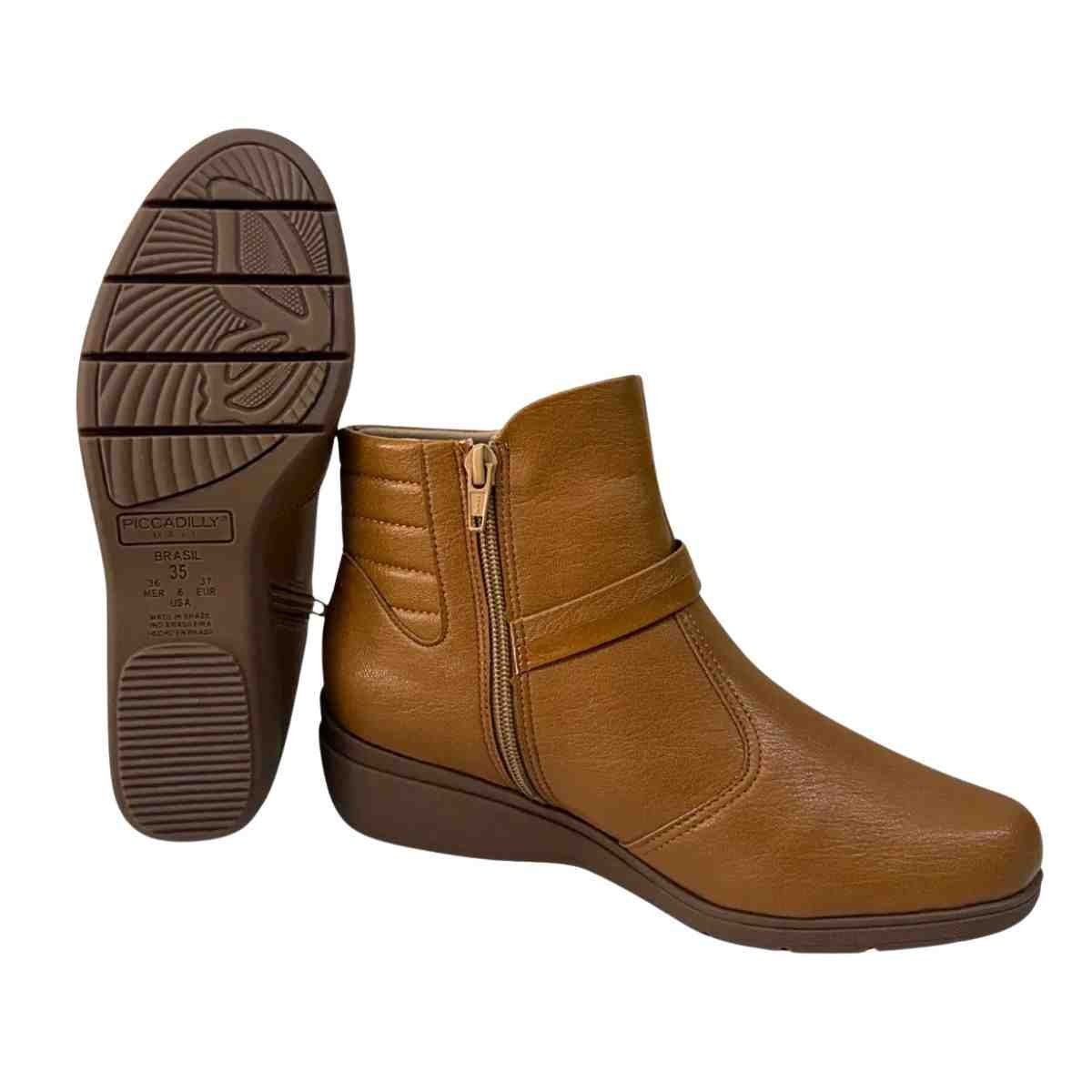 Bota Feminina Cano Baixo Piccadilly Mascavo Mascavo 3