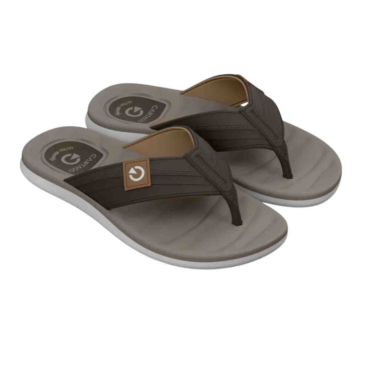 Chinelo Masculino Dedo Cartago Sintra Ii Cinza E Marrom Marrom 2