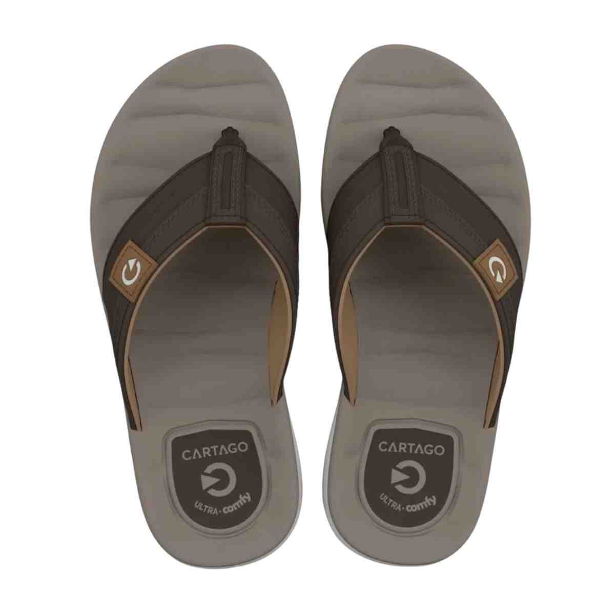 Chinelo Masculino Dedo Cartago Sintra Ii Cinza E Marrom Marrom 3