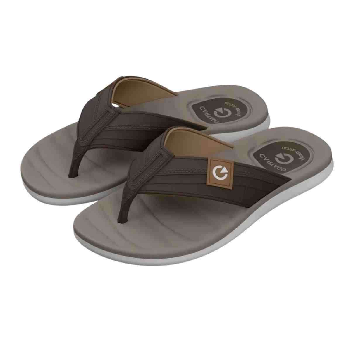 Chinelo Masculino Dedo Cartago Sintra Ii Cinza E Marrom Marrom 4
