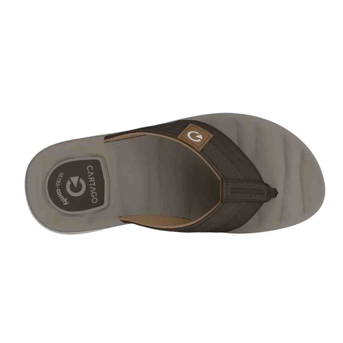 Chinelo Masculino Dedo Cartago Sintra Ii Cinza E Marrom Marrom 5