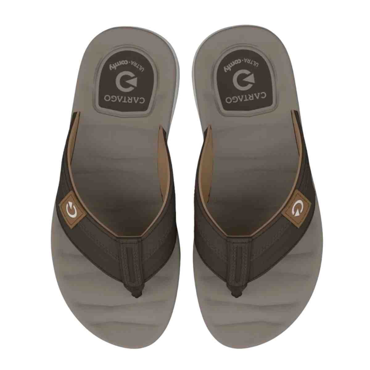 Chinelo Masculino Dedo Cartago Sintra Ii Cinza E Marrom Marrom 6