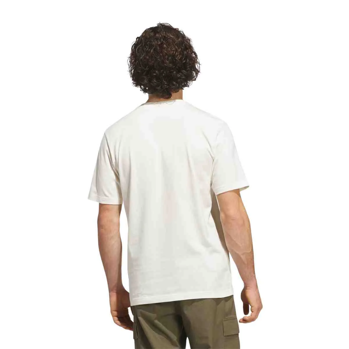Camiseta Masc Mc Adidas Varsity-Crest-Graphic Off White Bege 5