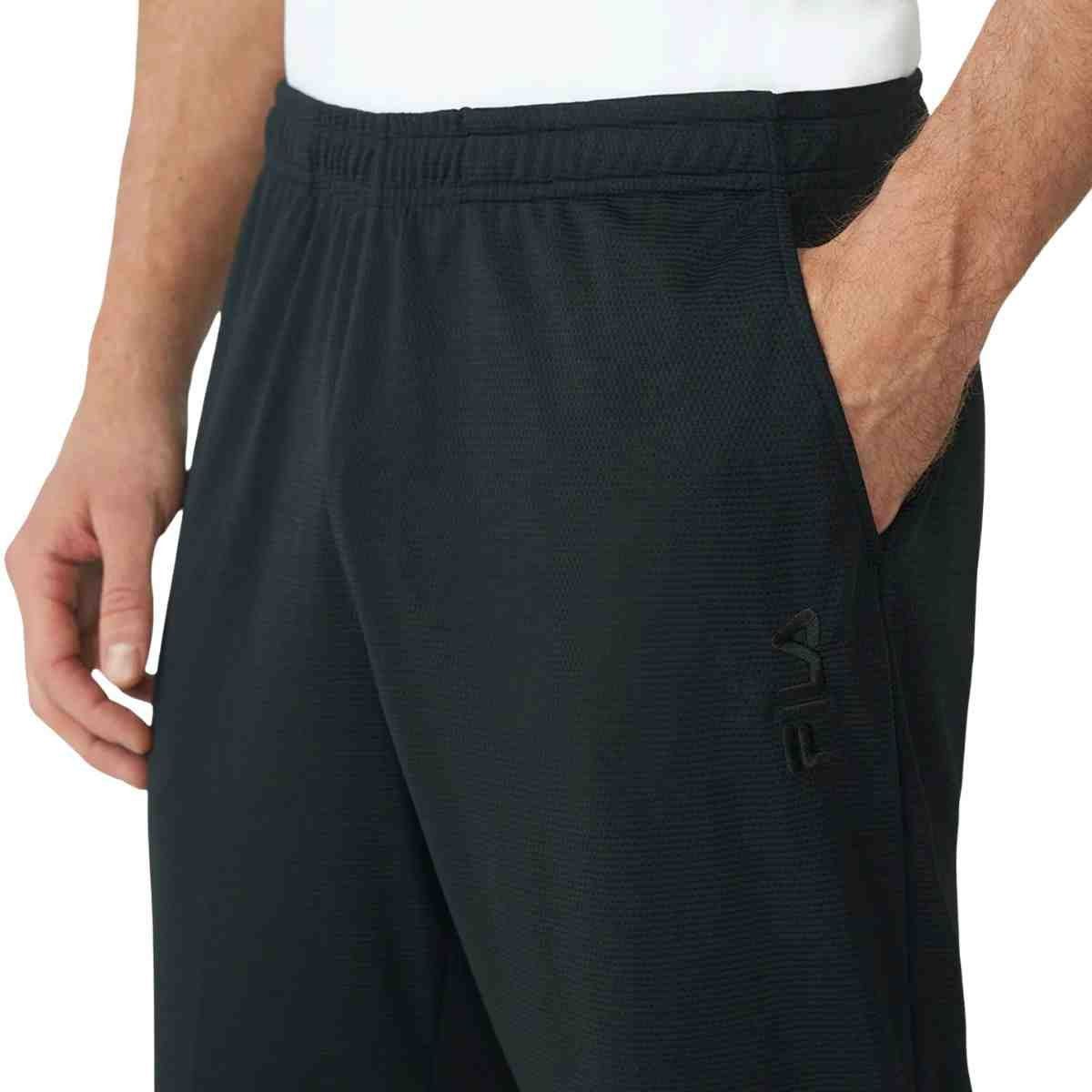 Calça Masculina Moleton Fila Flow Sport Preta Preto 3