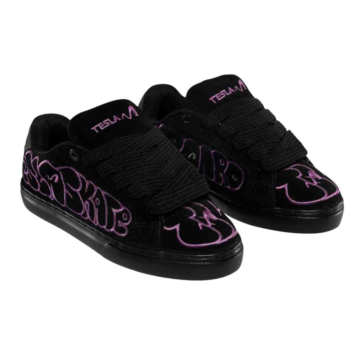 Tênis Street Feminino Tesla Hertz Art Preto E Roxo Preto/Roxo 2