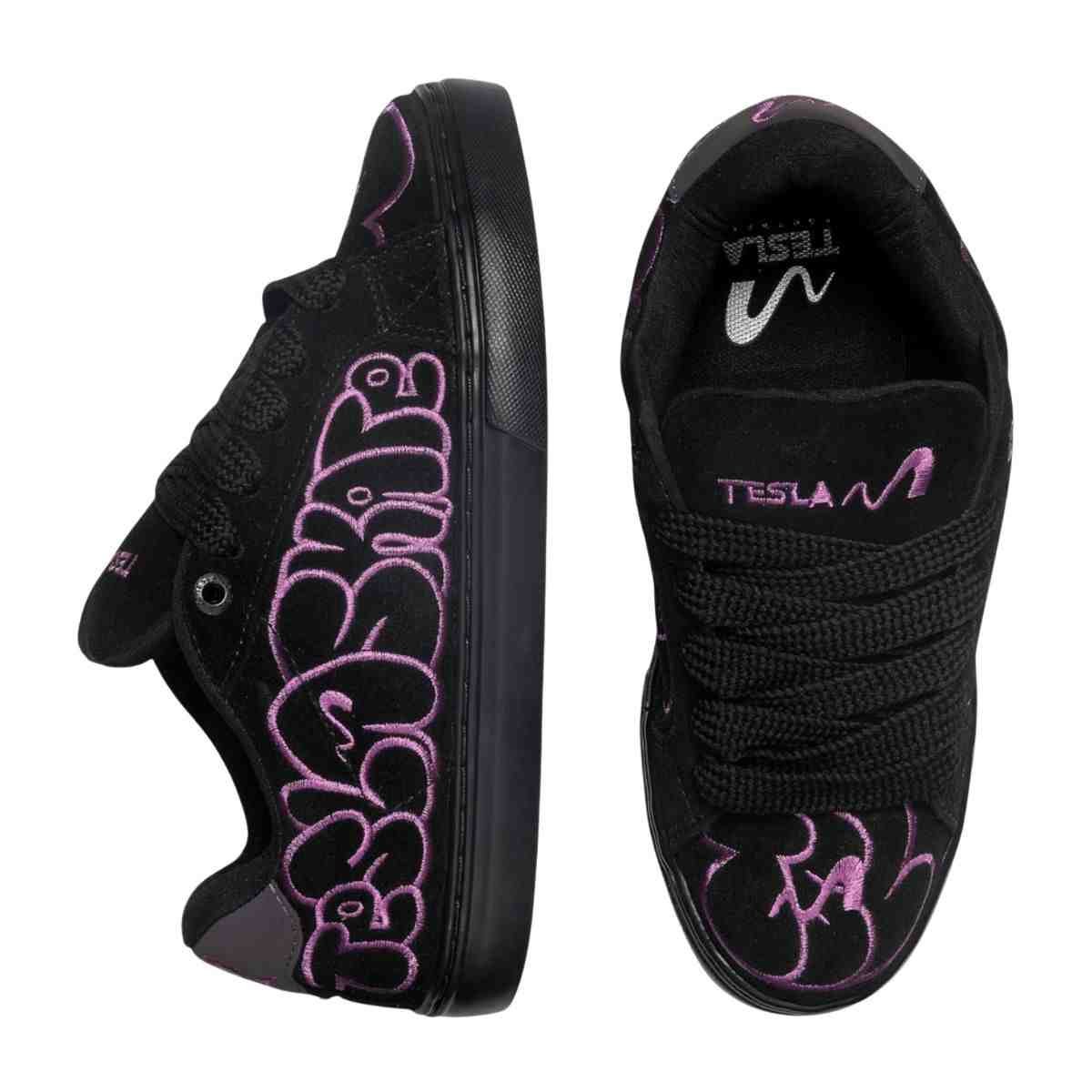 Tênis Street Feminino Tesla Hertz Art Preto E Roxo Preto/Roxo 3
