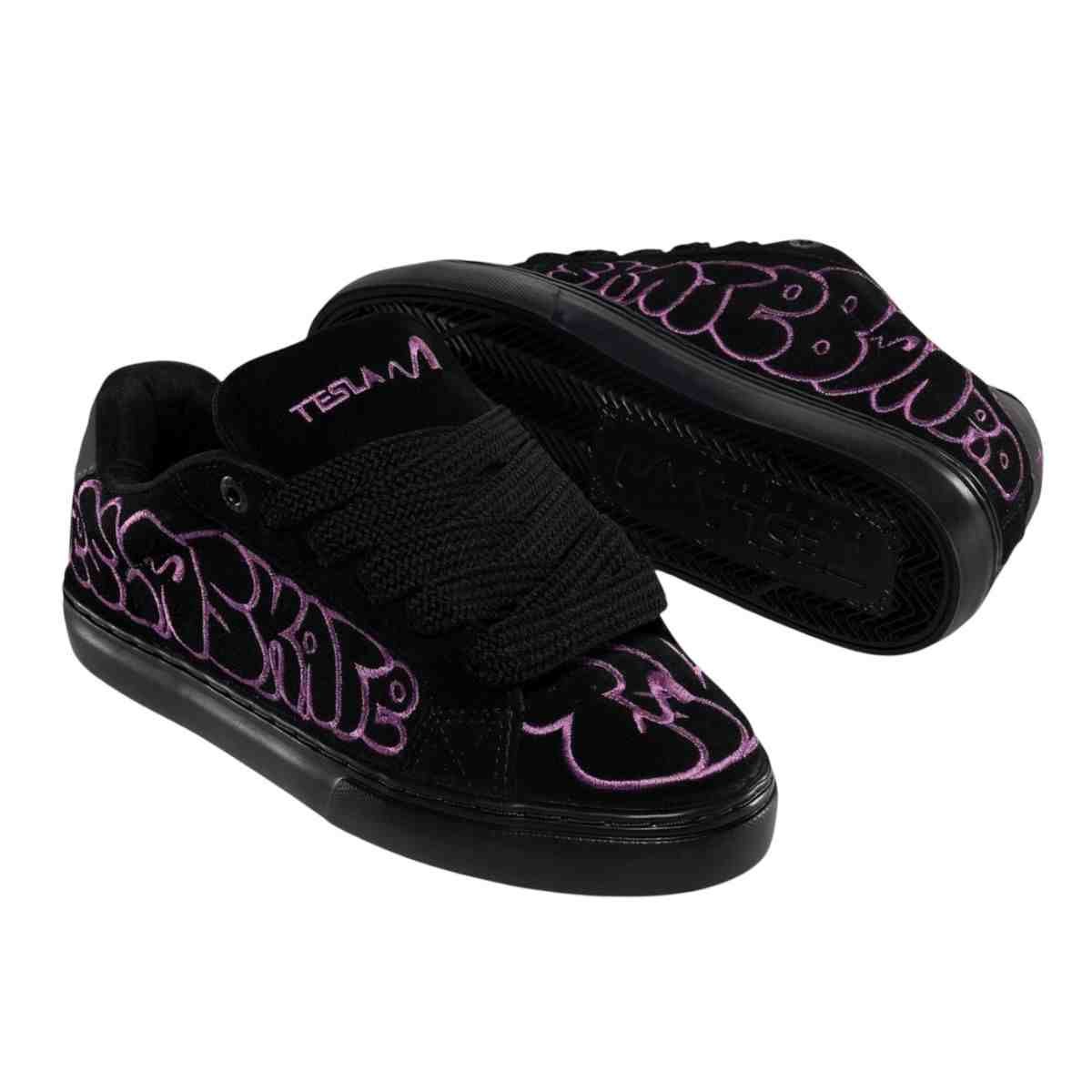 Tênis Street Feminino Tesla Hertz Art Preto E Roxo Preto/Roxo 4