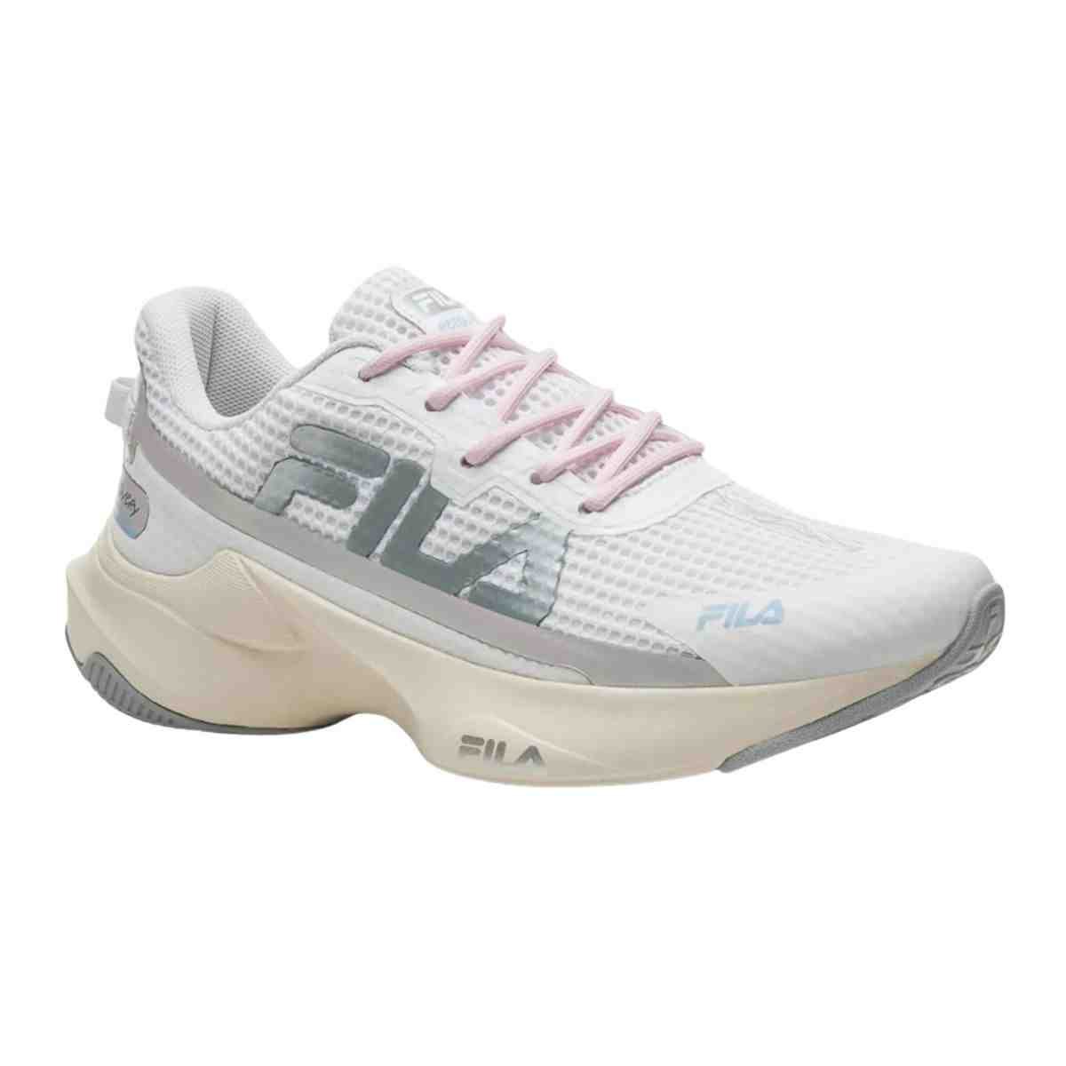 Tênis Corrida Feminino Fila Recovery Branco Branco/Prata 2