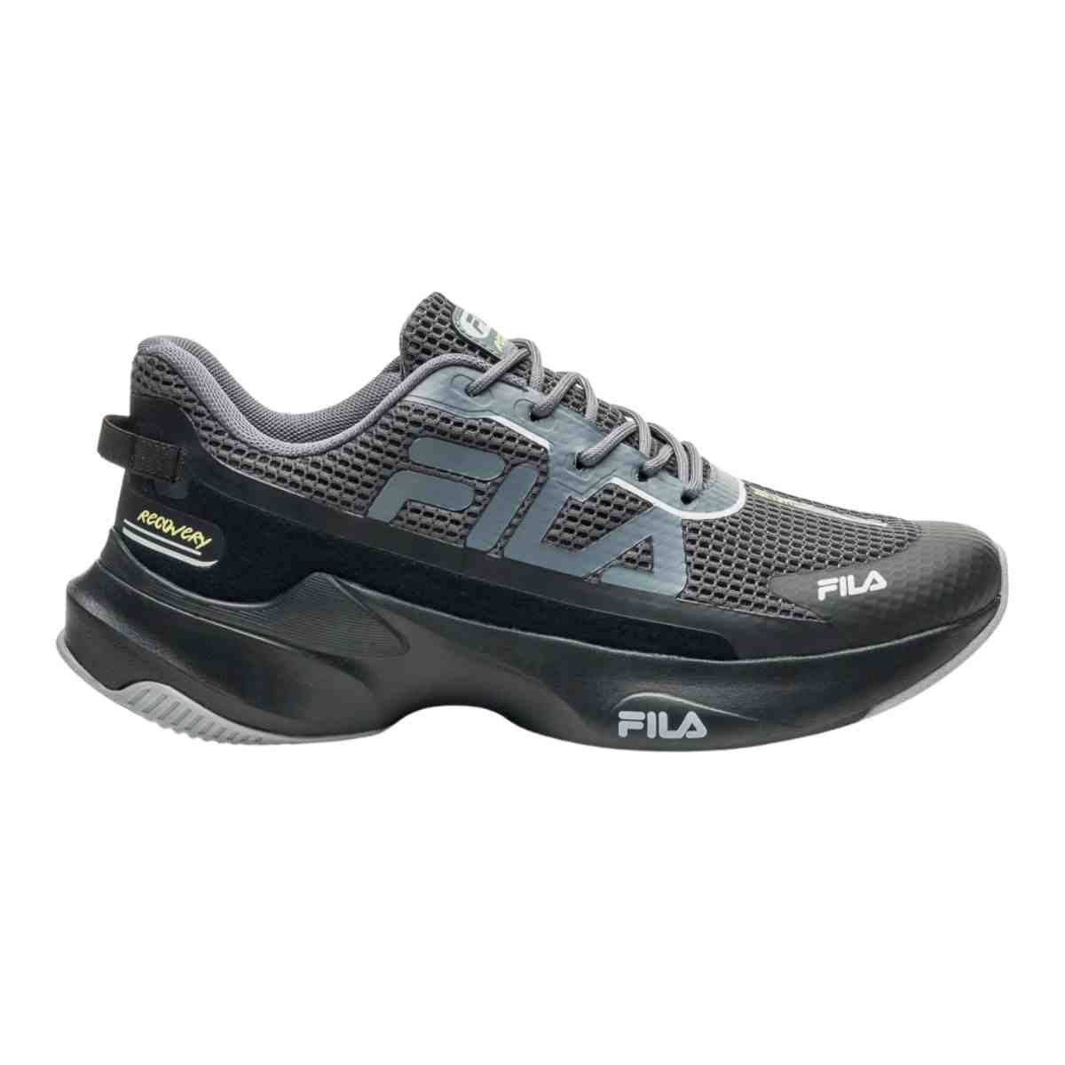 Tênis Corrida Masculino Fila Recovery Chumbo E Preto
