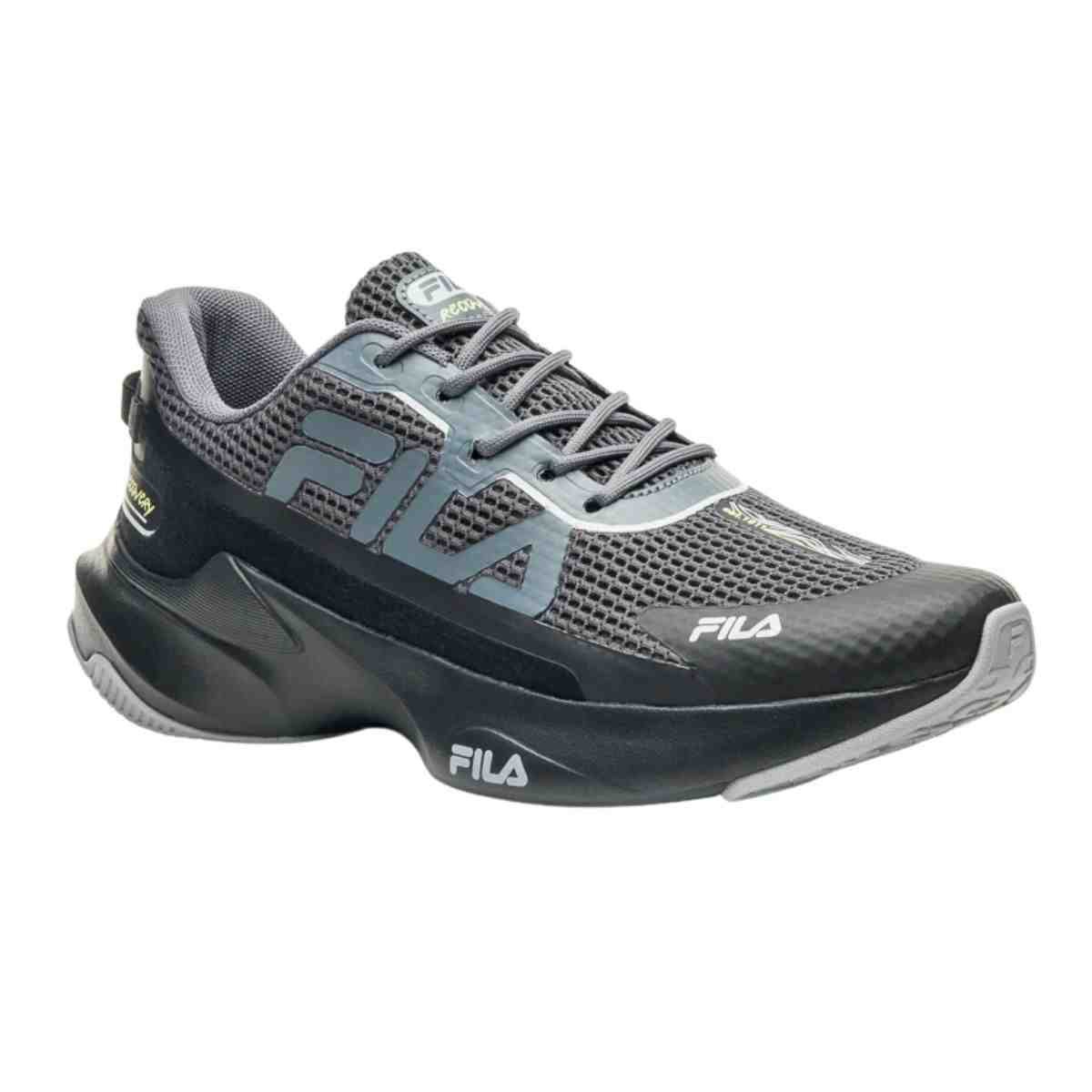 Tênis Corrida Masculino Fila Recovery Chumbo E Preto Cinza 2