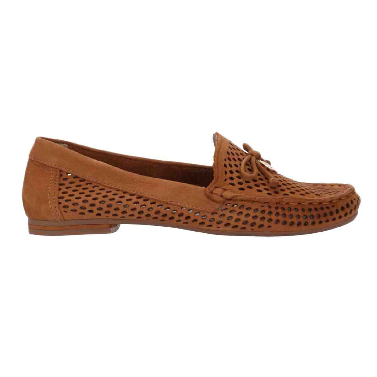 Sapato Feminino Mocassim Luz Da Lua Bison Caramelo