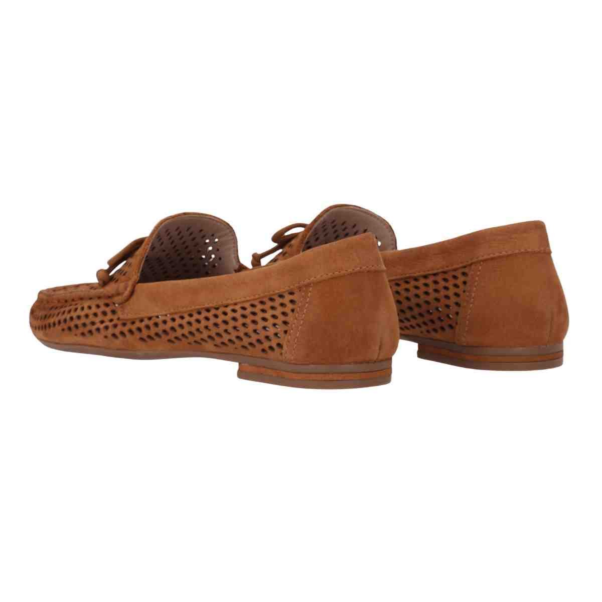 Sapato Feminino Mocassim Luz Da Lua Bison Caramelo Marrom 5