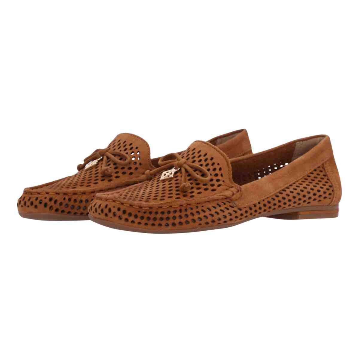 Sapato Feminino Mocassim Luz Da Lua Bison Caramelo Marrom 6