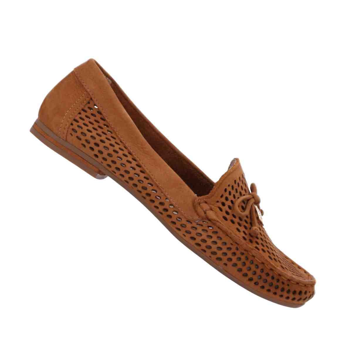 Sapato Feminino Mocassim Luz Da Lua Bison Caramelo Marrom 7