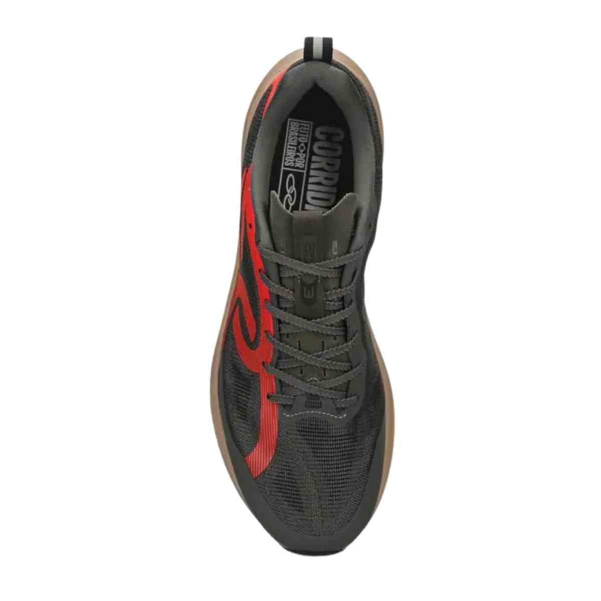 Tênis Corrida Masculino Olympikus Corre Vento 3 Cinza E Vermelho Cinza/Vermelho 3