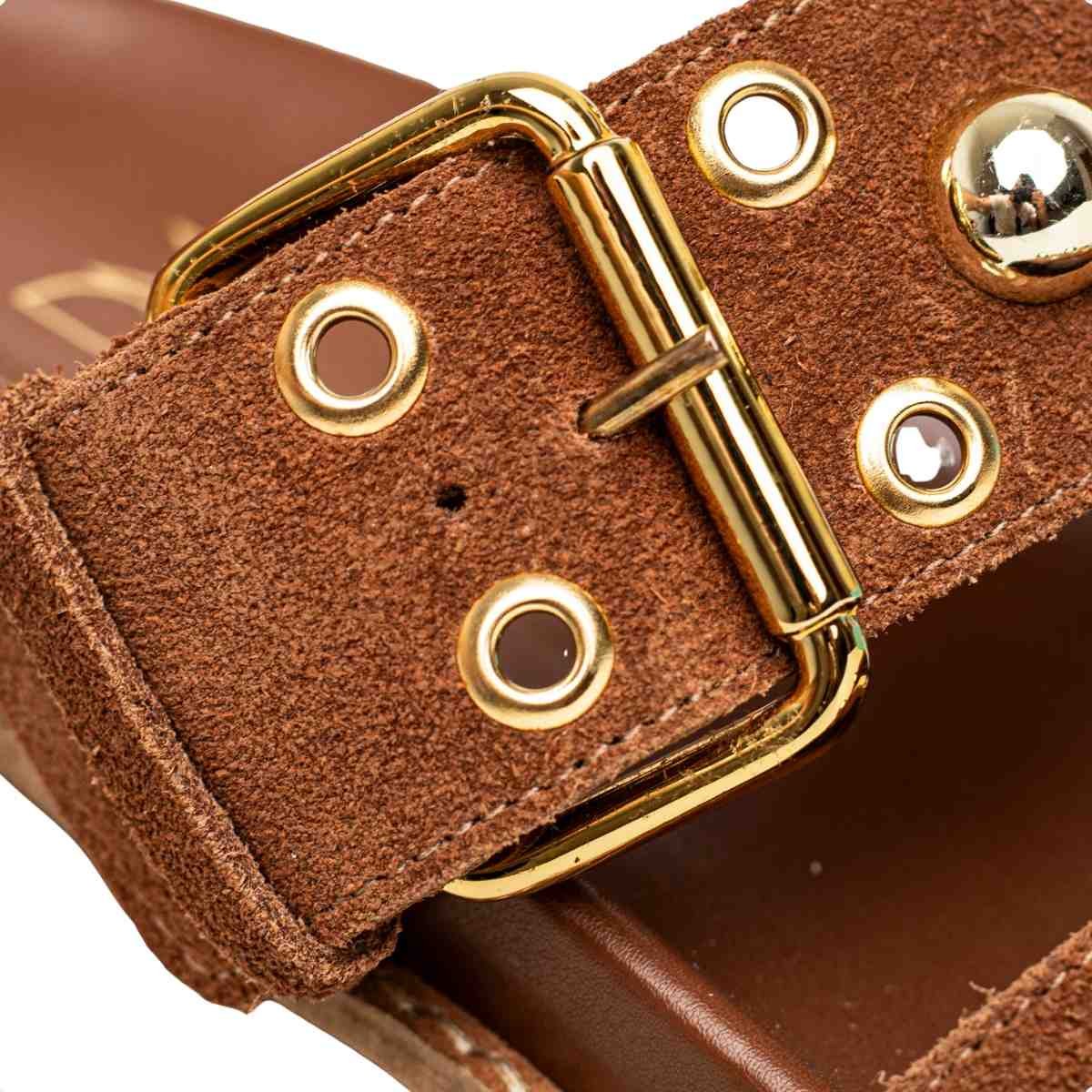 Papete Flat Feminina Mini Bolas Kami Dm Camurça Caramelo Marrom 3
