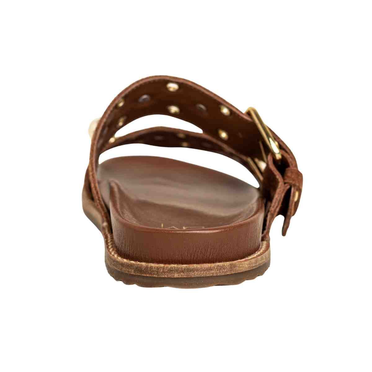 Papete Flat Feminina Mini Bolas Kami Dm Camurça Caramelo Marrom 4