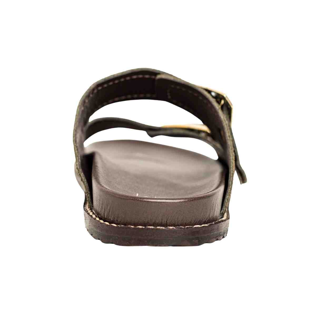 Papete Flat Feminina Fivela Thami Dm Camurça Musgo Verde/Marrom 4
