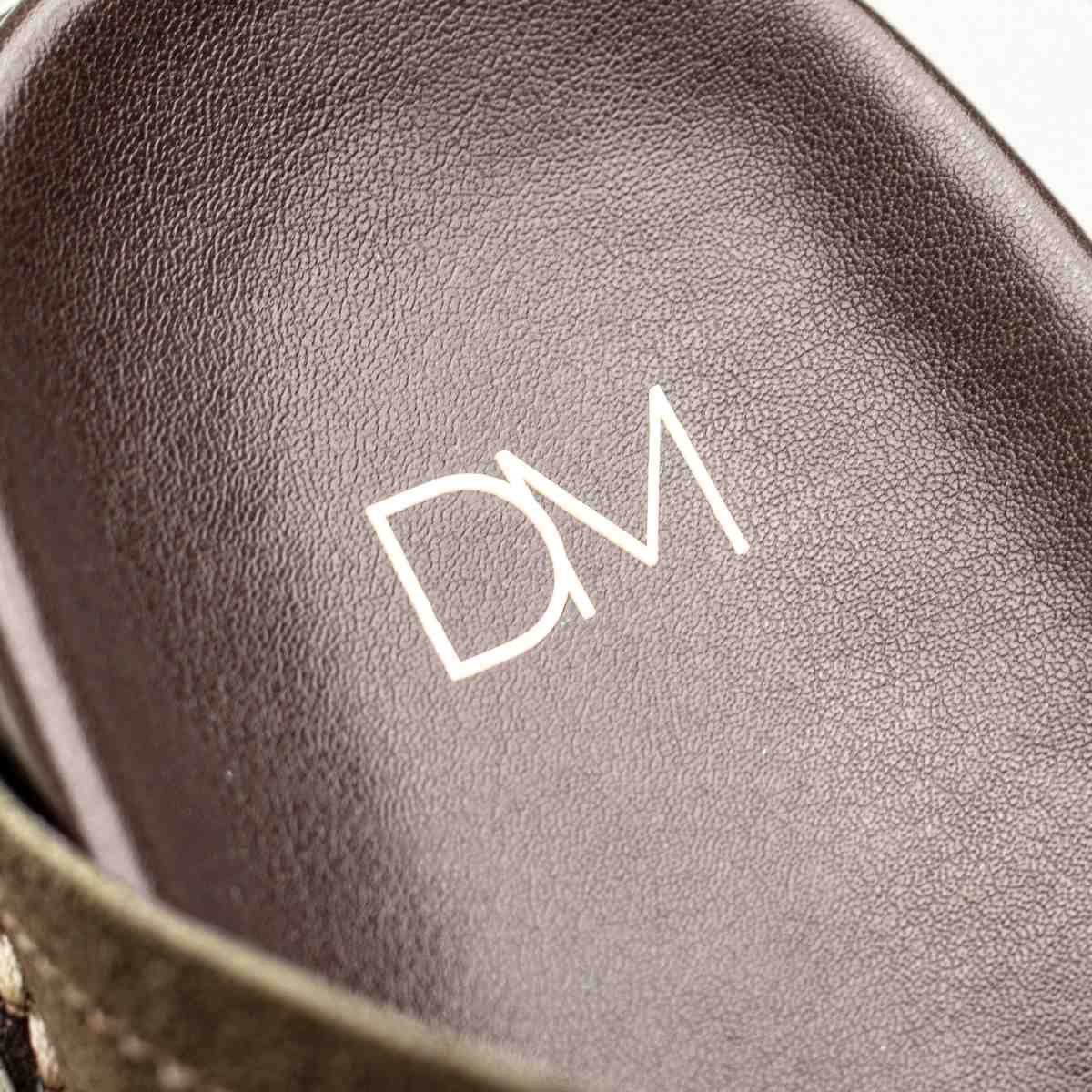 Papete Flat Feminina Fivela Thami Dm Camurça Musgo Verde/Marrom 7