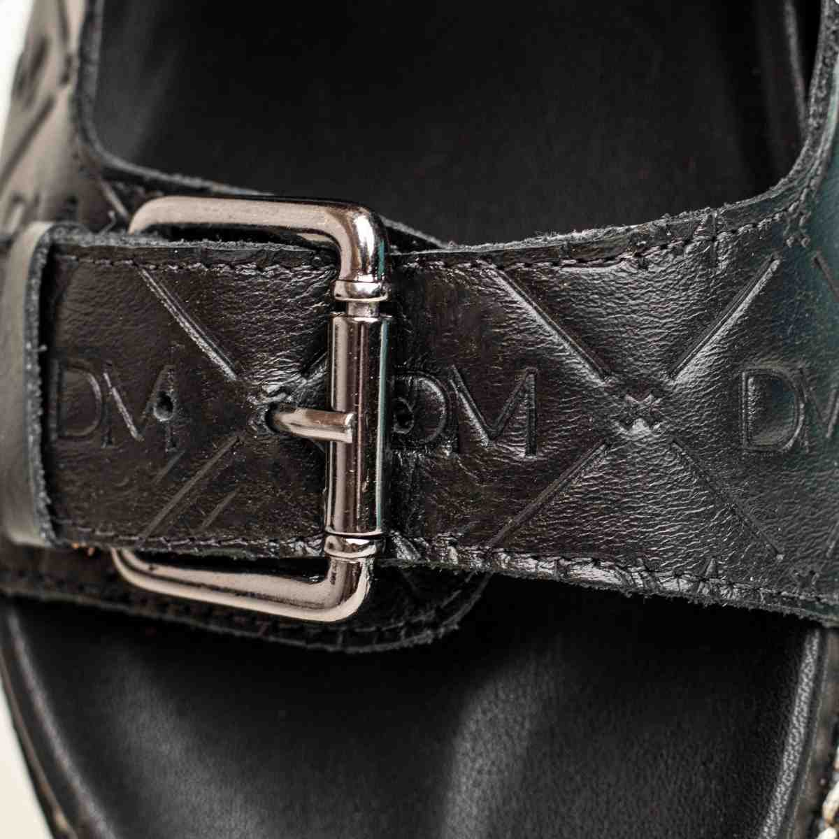 Papete Flat Feminina Monogramas Le Dm Couro Preta Preto 7