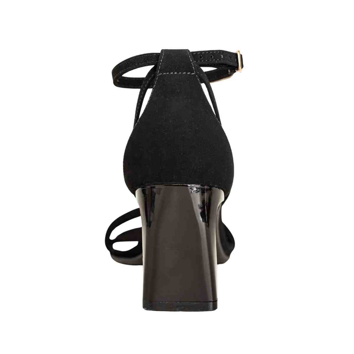 Sandália Feminina Salto Tábua Alice Dm Nobuck Preta Preto 4