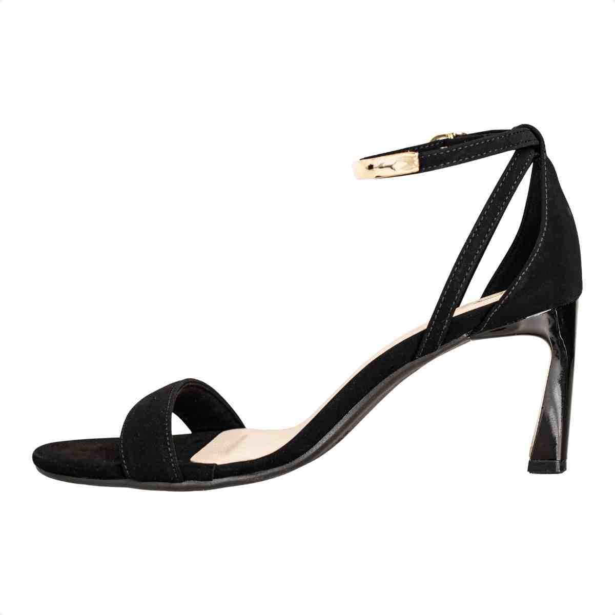 Sandália Feminina Salto Tábua Alice Dm Nobuck Preta Preto 5