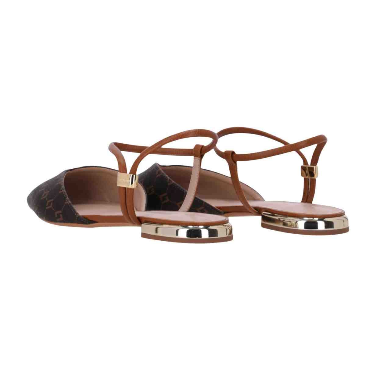 Sapato Feminino Slingback Luz Da Lua Monograma Marrom Bege/Marrom 5