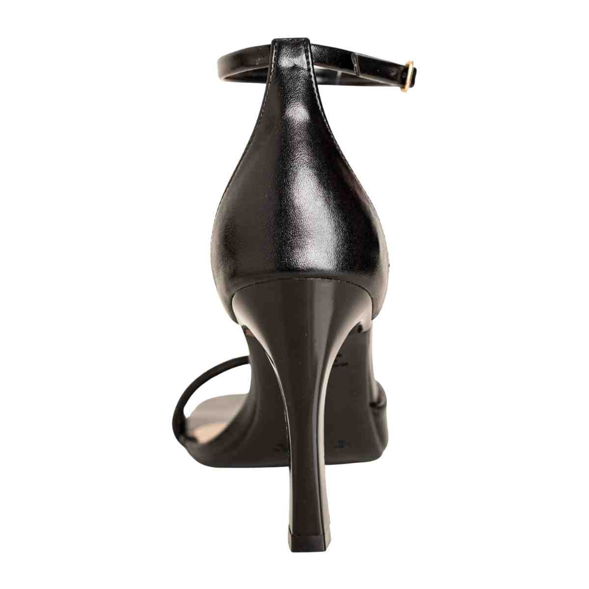 Sandália Feminina Salto Fino Bico Quadrado Slim Isis Dm Napa Preta Preto 4
