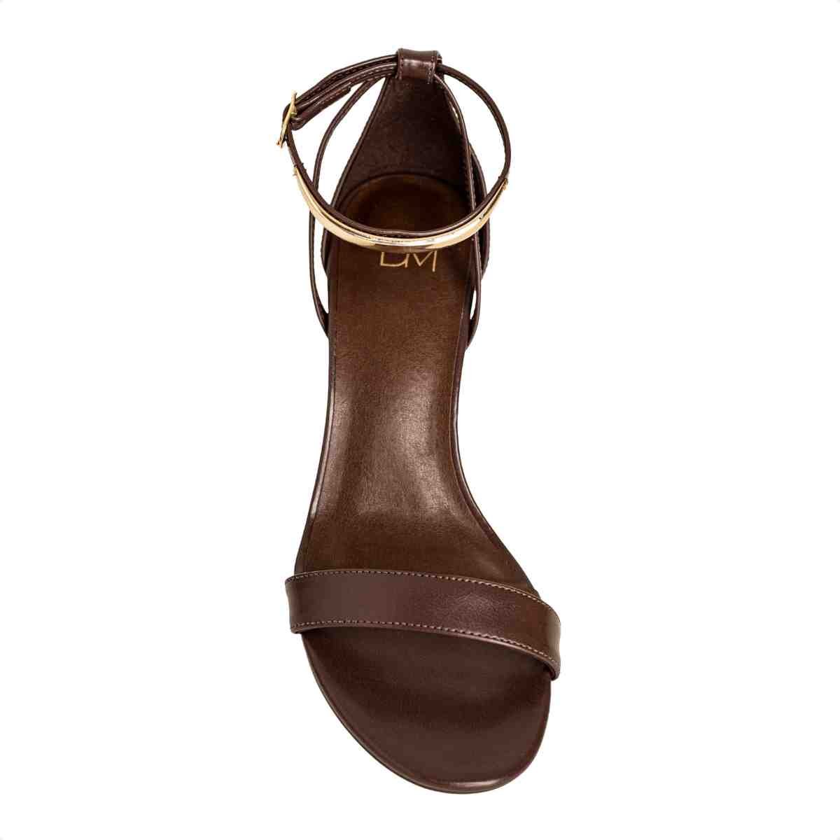 Sandália Feminina Salto Tábua Alice Dm Napa Expresso Marrom 6