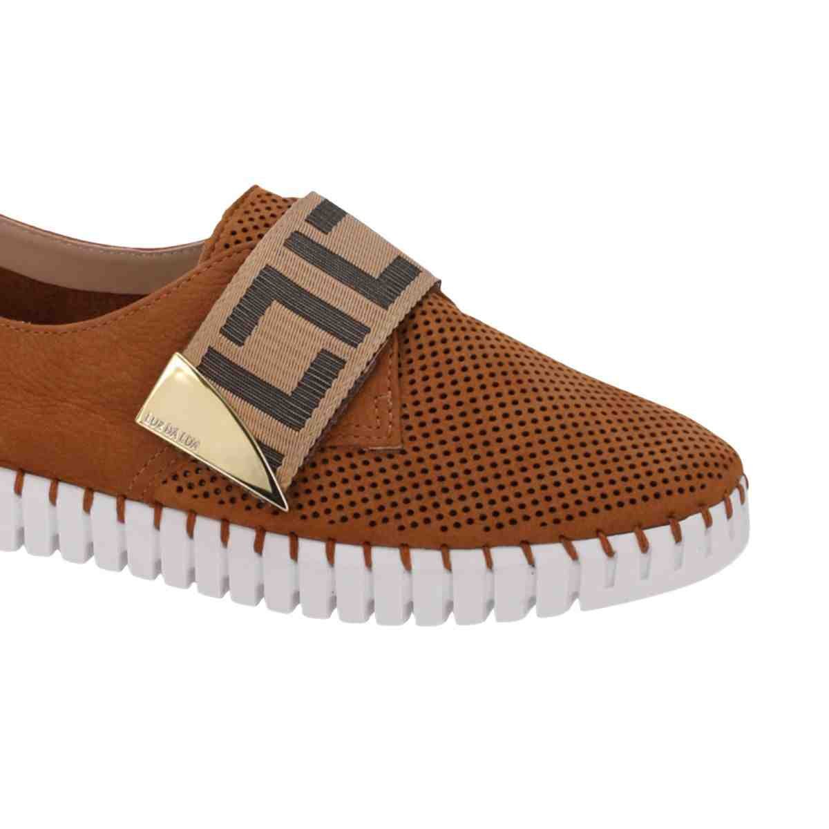 Tênis Moda Feminino Luz Da Lua Bison Caramelo Marrom 3