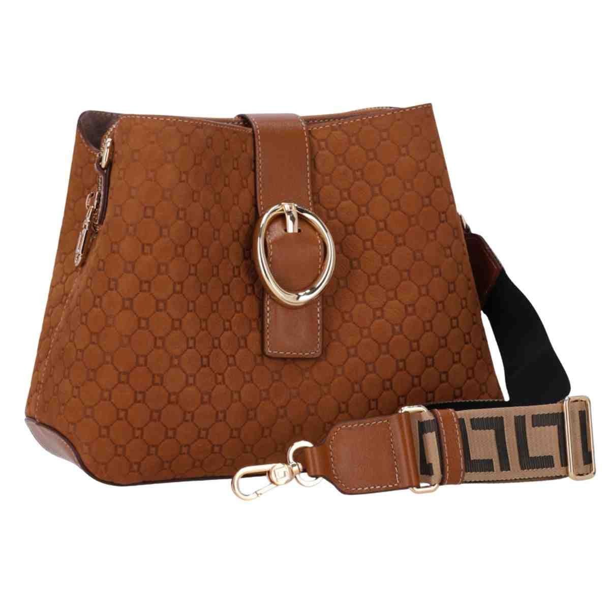 Bolsa Feminina Tiracolo Média Luz Da Lua Bison Caramelo Marrom 2