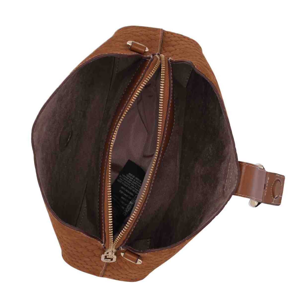 Bolsa Feminina Tiracolo Média Luz Da Lua Bison Caramelo Marrom 3