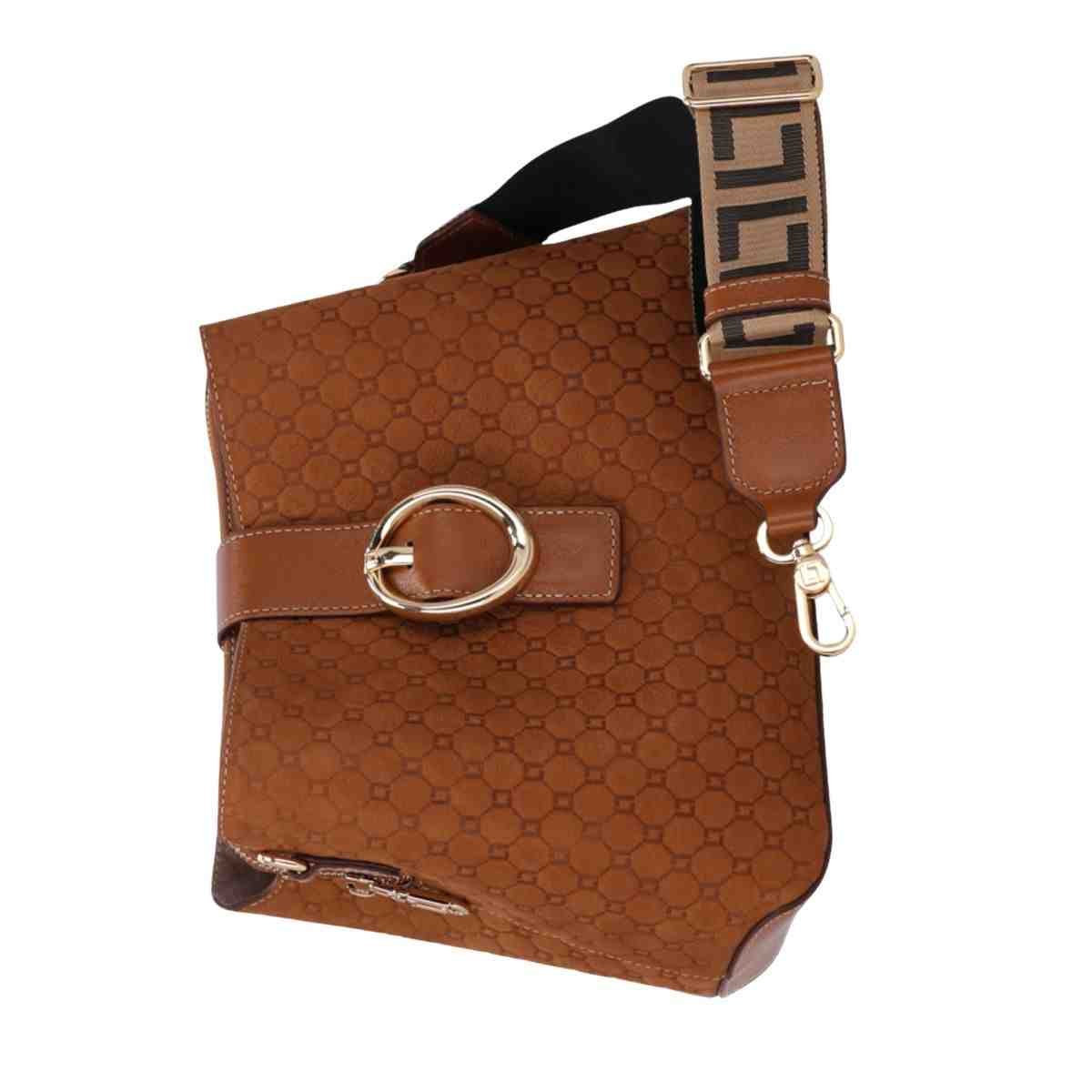 Bolsa Feminina Tiracolo Média Luz Da Lua Bison Caramelo Marrom 6