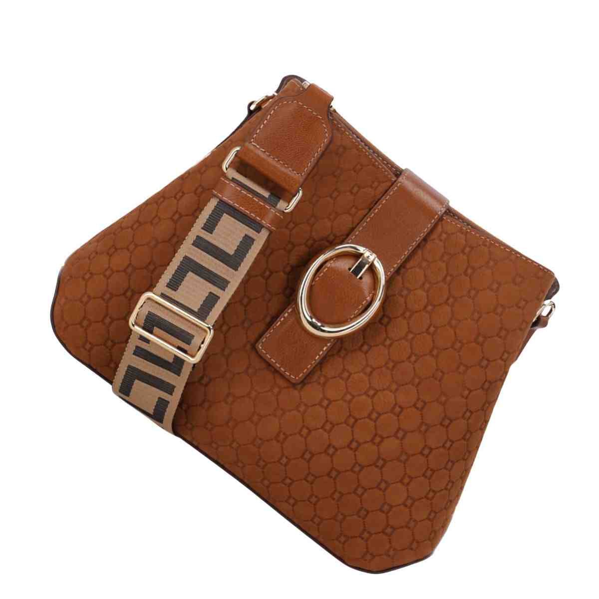 Bolsa Feminina Tiracolo Média Luz Da Lua Bison Caramelo Marrom 7
