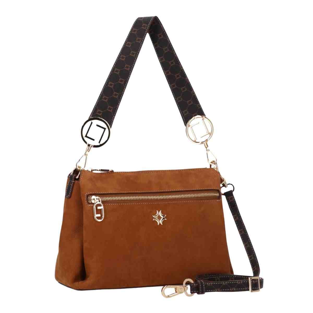 Bolsa Feminina Tiracolo Média Luz Da Lua Bison Caramelo Marrom 2