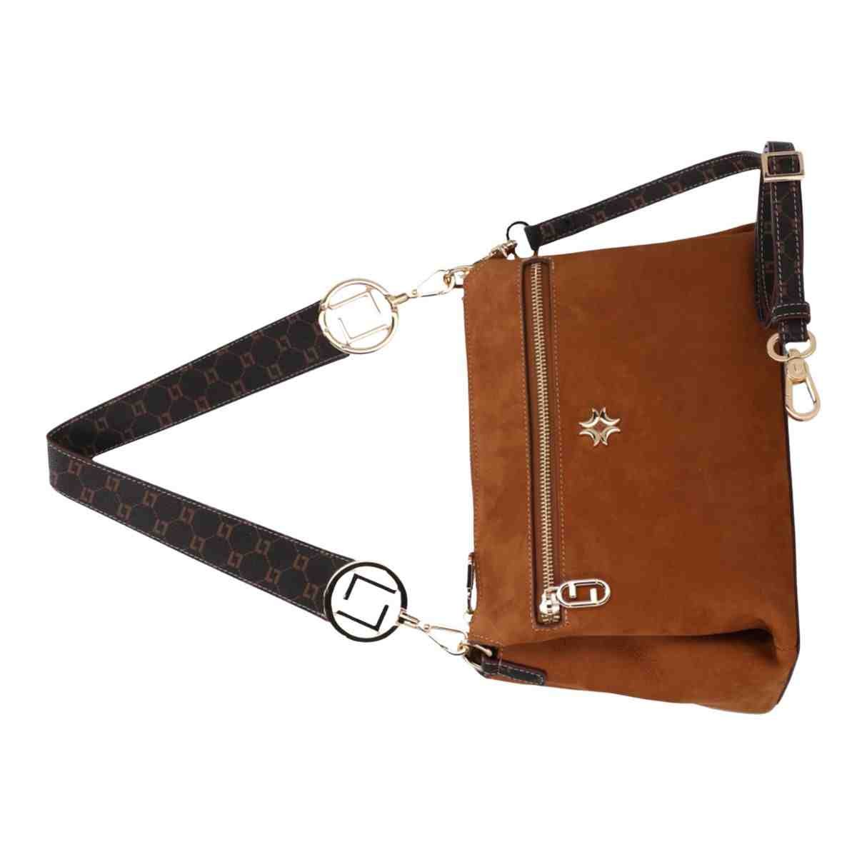 Bolsa Feminina Tiracolo Média Luz Da Lua Bison Caramelo Marrom 6