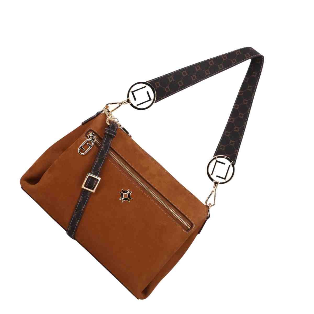 Bolsa Feminina Tiracolo Média Luz Da Lua Bison Caramelo Marrom 7