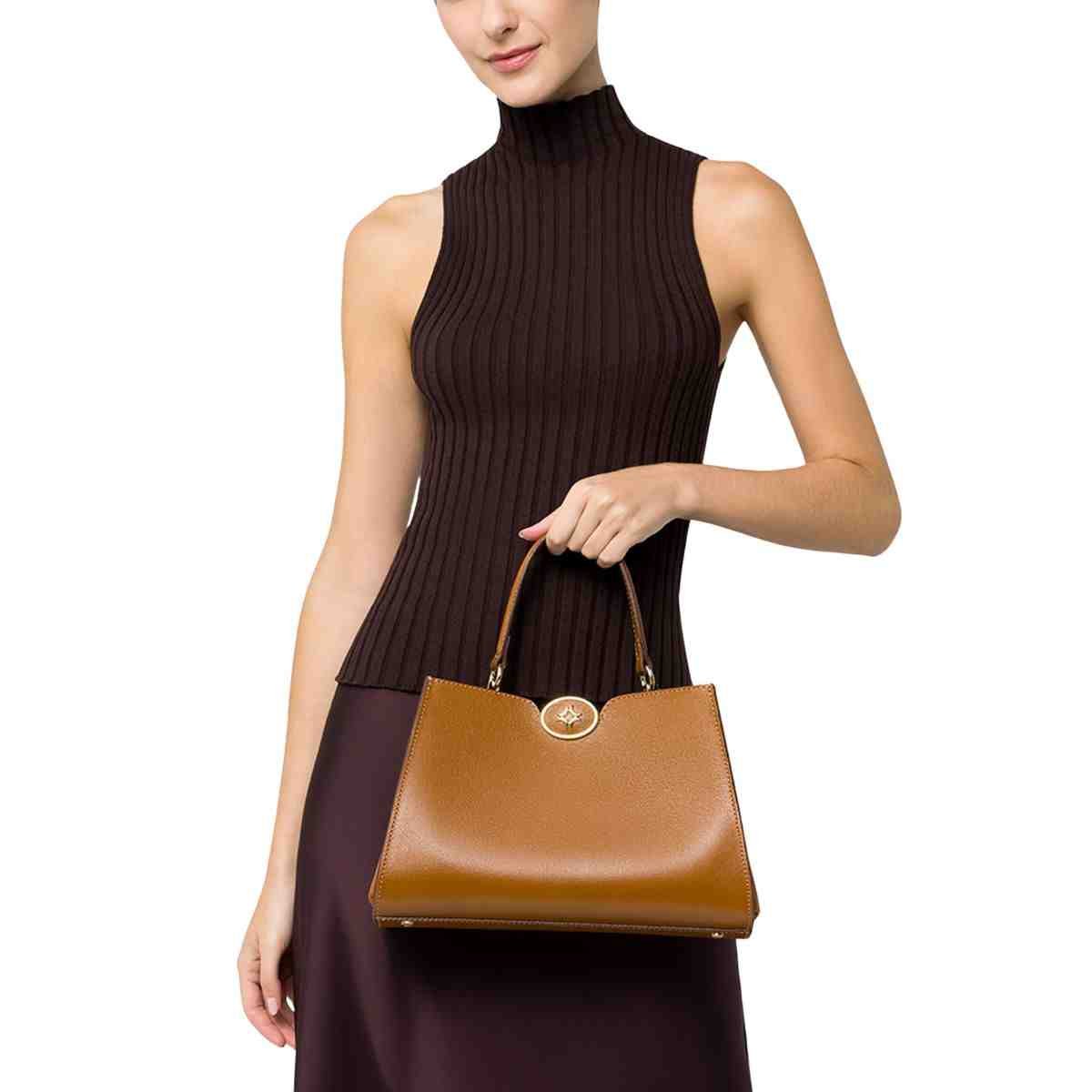Bolsa Feminina Diana Tote Luz Da Lua Atacama Caramelo Marrom 4