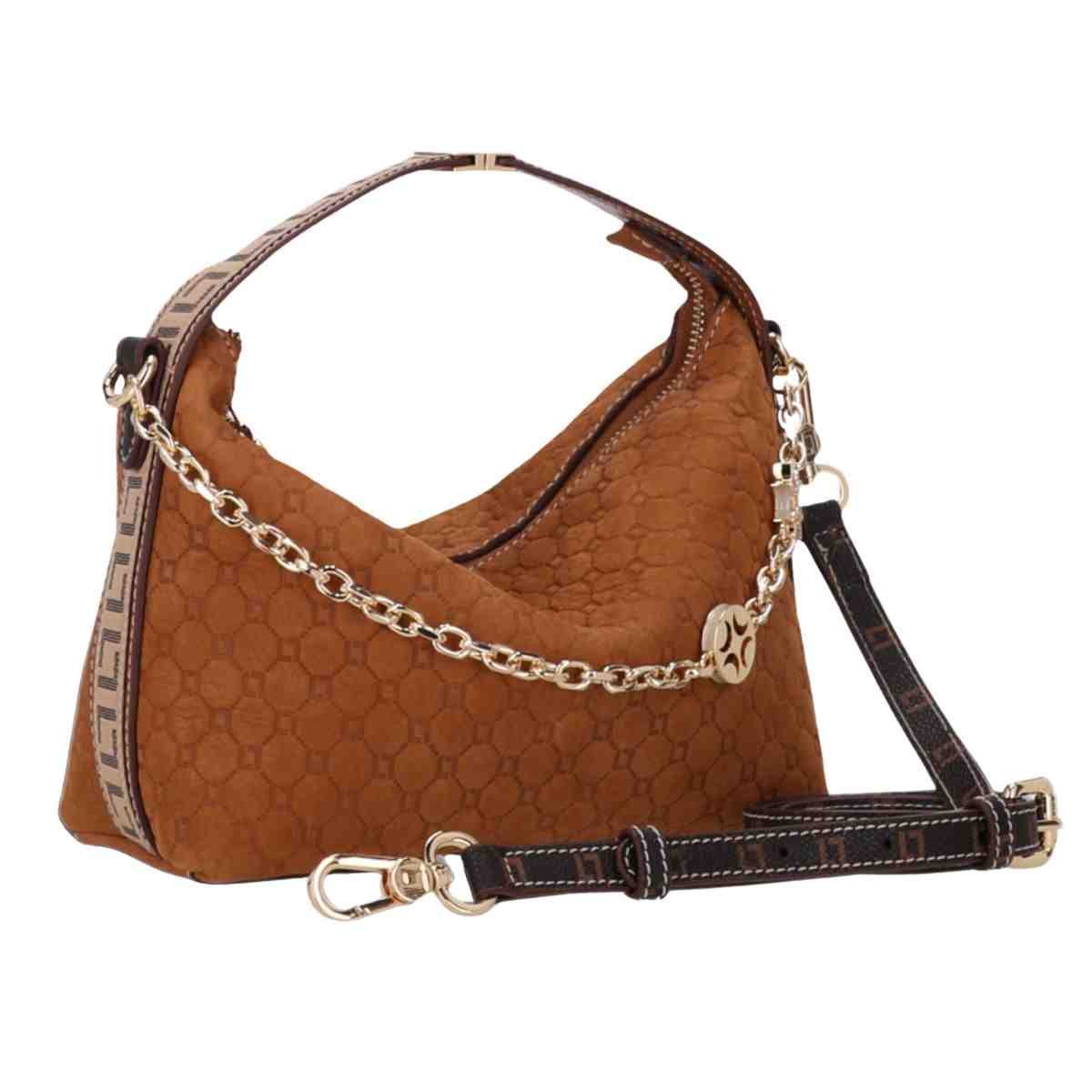 Bolsa Feminina Tiracolo Luz Da Lua Pequena Bison Caramelo Marrom 2