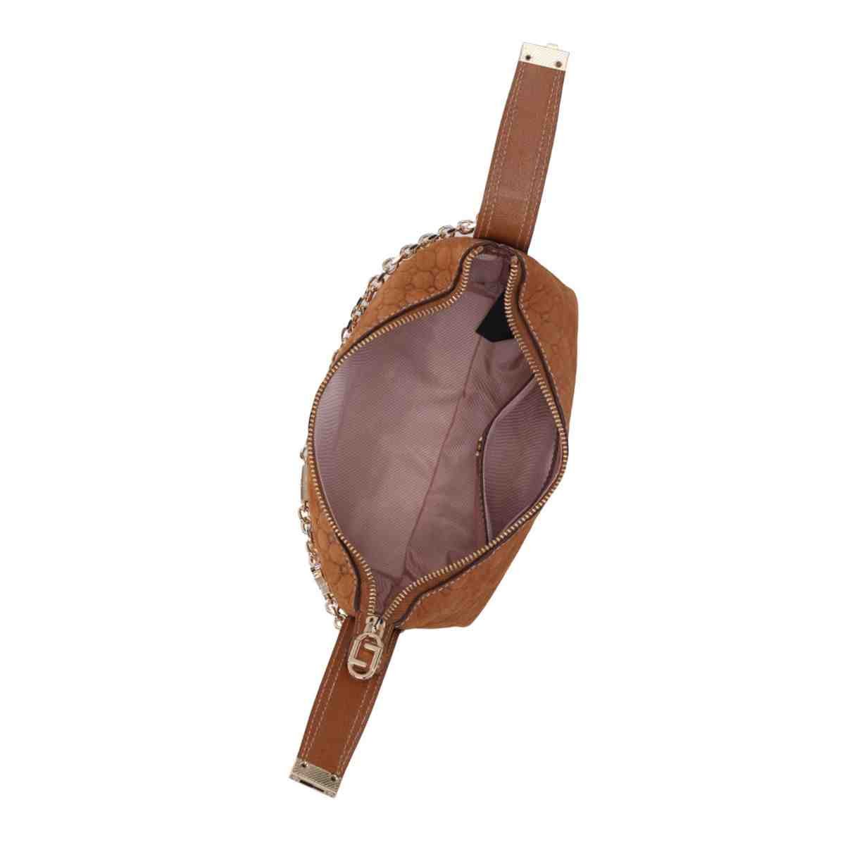 Bolsa Feminina Tiracolo Luz Da Lua Pequena Bison Caramelo Marrom 3