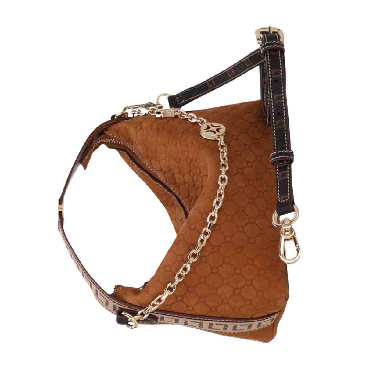 Bolsa Feminina Tiracolo Luz Da Lua Pequena Bison Caramelo Marrom 6